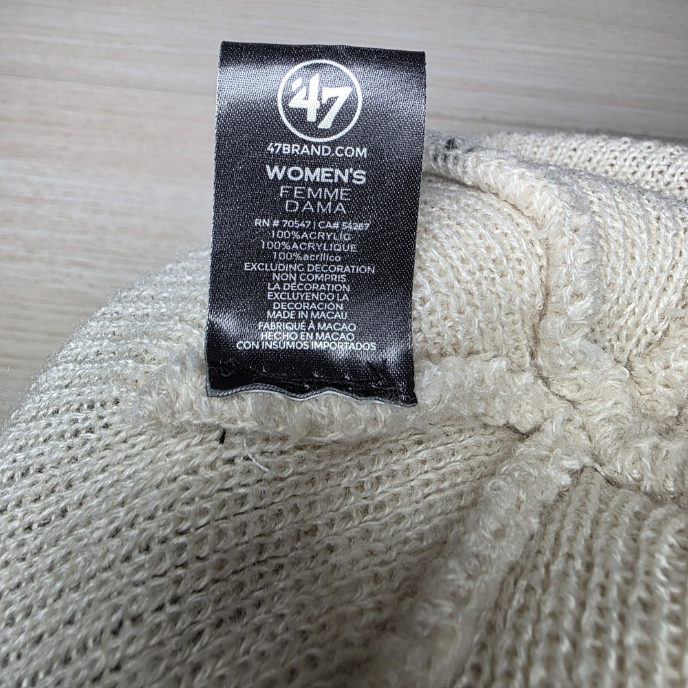 '47 Brand Women's Washington Nationals Beanie Hat OSFA Striped Pom MLB Winter - Picture 4 of 6